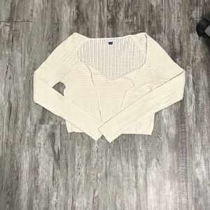 American Eagle Outfitters Cream Knit Top